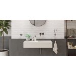 Νιπτήρας επίτοιχος 75x32x15 με 1 γούρνα χωρίς κολώνα χωρίς οπή  από solid surface, χρώμα: Λευκό επιφάνεια: Ματ Επίτοιχοι