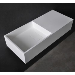 Νιπτήρας επίτοιχος 75x32x15 με 1 γούρνα χωρίς κολώνα χωρίς οπή  από solid surface, χρώμα: Λευκό επιφάνεια: Ματ Επίτοιχοι