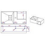 Νιπτήρας επίτοιχος 80x41x20 & ράφι με 1 γούρνα χωρίς κολώνα χωρίς οπή  από solid surface, χρώμα: Λευκό επιφάνεια: Ματ Επίτοιχοι