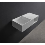 Washbasin Wall-mounted 80x41x20 & shelf no pedestal With 1 bowl Without hole material: Solid Surface, color: White surface: Matt Wall-mounted
