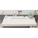 Νιπτήρας ελευθέρας τοποθέτησης 120x46x10 από solid surface χωρίς οπή  χωρίς υπερχείλιση, χρώμα: Λευκό επιφάνεια: Ματ Ελευθέρας τοποθέτησης