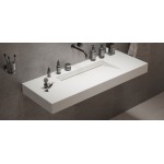 Νιπτήρας ελευθέρας τοποθέτησης 120x46x10 από solid surface χωρίς οπή  χωρίς υπερχείλιση, χρώμα: Λευκό επιφάνεια: Ματ Ελευθέρας τοποθέτησης