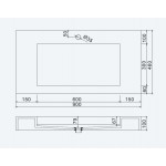 Νιπτήρας ελευθέρας τοποθέτησης 90x46x10 από solid surface χωρίς οπή  χωρίς υπερχείλιση, χρώμα: Λευκό επιφάνεια: Ματ Ελευθέρας τοποθέτησης