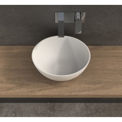 Νιπτήρας ελευθέρας τοποθέτησης 39x39x14,5 από solid surface χωρίς οπή  χωρίς υπερχείλιση, χρώμα: Λευκό επιφάνεια: Ματ