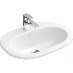 Washbasin Built-in 56x40,5 material: Porcelain With one hole Without overflow, color: White surface: Glossy Built-in