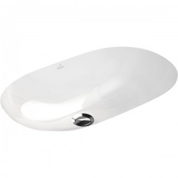 Νιπτήρας υποκαθήμενος 53x32 από πορσελάνη (58x37) χωρίς υπερχείλιση, χρώμα: Λευκό επιφάνεια: Γυαλιστερή Υποκαθήμενοι