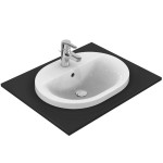 Washbasin Built-in 55x43 material: Porcelain With one hole With overflow, color: White surface: Glossy Built-in