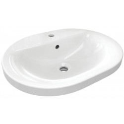 Washbasin Built-in 55x43 material: Porcelain With one hole With overflow, color: White surface: Glossy