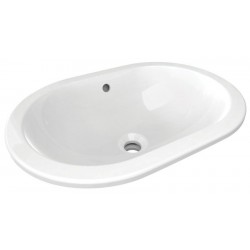 Washbasin Under counter 48x31 material: Porcelain With overflow, color: White surface: Glossy Under counter