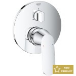 Shower tap Wall-mounted external part 3 way material: Brass mixer With plate without hand shower, hose and holder, color: Chrome surface: Glossy Wall-mounted - external part