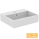 Νιπτήρας ελευθέρας τοποθέτησης 50x42x13 από πορσελάνη με μία οπή με υπερχείλιση, χρώμα: Λευκό επιφάνεια: Γυαλιστερή Ελευθέρας τοποθέτησης