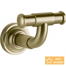 Άγκιστρο από ορείχαλκο διπλό Brass Brushed, χρώμα: Χρυσό επιφάνεια: Βουρτσισμένη Άγκιστρα