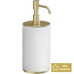 Dispenser countertop material: Brass, color: White/Gold surface: Brushed Soap dispensers