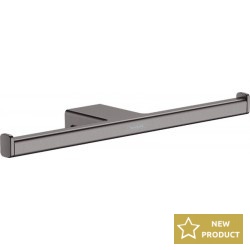 Paper holder no cover / double material: Brass, color: Black surface: Brushed Toilet paper holders