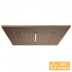 Κάλυμμα κεφαλής ντους Copper Brushed PVD 50x50 από ορείχαλκο, χρώμα: Μπρονζέ επιφάνεια: Βουρτσισμένη Κεφαλές ντους