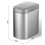 Waste bin Auto material: Inox 7 lt Closed Floor standing, color: Chrome surface: Glossy Dustbins
