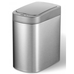Waste bin Auto material: Inox 7 lt Closed Floor standing, color: Chrome surface: Glossy Dustbins
