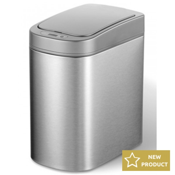 Waste bin Auto material: Inox 7 lt Closed Floor standing, color: Chrome surface: Glossy Dustbins