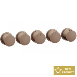 Shower tap Wall-mounted external part 4 way 5 holes material: Brass thermostatic with separate exits without hand shower, hose and holder Copper Brushed PVD, color: Bronze surface: Brushed Wall-mounted - external part