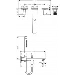 Bathtub concealed mixer Wall-mounted - external part 2 way material: Brass, color: Chrome surface: Glossy Wall-mounted - external part
