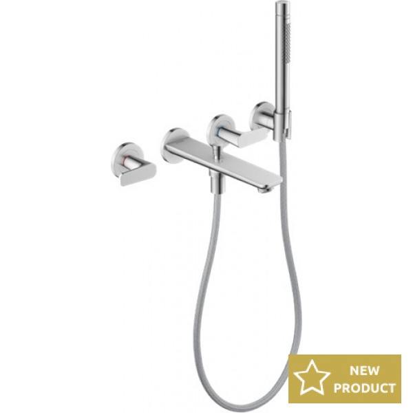 Bathtub concealed mixer Wall-mounted - external part 2 way material: Brass, color: Chrome surface: Glossy Wall-mounted - external part
