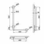 Λαβή μπάνιου ΑΜΕΑ αριστερή γωνία 70x40cm, χρώμα: Χρωμέ από inox Λαβή μπάνιου ΑΜΕΑ αριστερή γωνία 70x40cm, χρώμα: Χρωμέ από inox Λαβές ΑΜΕΑ