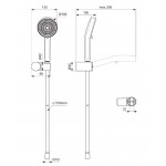 Shower head W/ hose and holder 2 jets, color: Chrome surface: Glossy Hand showers Shower head W/ hose and holder 2 jets, color: Chrome surface: Glossy Hand showers