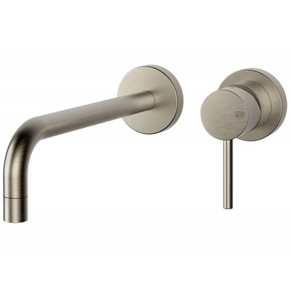 Wash basin tap Wall-mounted - external part 2 holes mixer Without waste, color: Chrome material: Brass surface: Brushed Wall-mounted - external part