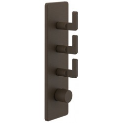 Shower tap Wall-mounted external part 3 way material: Brass thermostatic With plate with separate exits without hand shower, hose and holder, color: Bronze surface: Brushed Wall-mounted - external part
