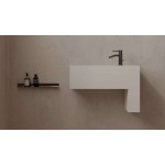 Washbasin Wall-mounted 60x30x40 no pedestal / Without overflow With 1 bowl With hole on the left / With hole on the right material: Solid Surface, color: White surface: Matt Wall-mounted Washbasin Wall-mounted 60x30x40 no pedestal / Without overflow With 1 bowl With hole on the left / With hole on the right material: Solid Surface, color: White surface: Matt Wall-mounted