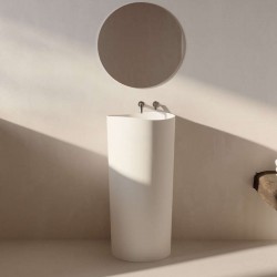 Νιπτήρας επιδαπέδιος 45x45x90 από solid surface PE, χρώμα: Λευκό επιφάνεια: Ματ Επιδαπέδιοι