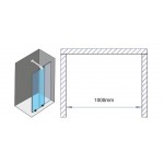 Shower enclosure Linear 100x190 10mm / 8mm sliding surface: Glossy, color: Chrome Linear
