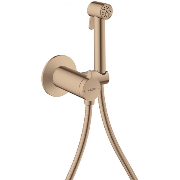 Bidet system external part Mixing material: Brass, color: Pink Gold surface: Glossy Wall-mounted bidet hand shower systems