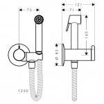 Bidet system external part Mixing material: Brass, color: Black surface: Glossy Wall-mounted bidet hand shower systems