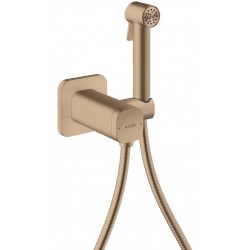 Bidet system external part Mixing material: Brass, color: Pink Gold surface: Glossy Wall-mounted bidet hand shower systems