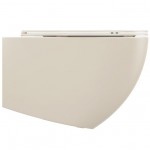 Wall-mounted toilet & toilet seat soft closing, style: Sandwich hidden fixation Rimless Slim Ivory Matt 53cm surface: Matt, color: Beige Wall-mounted Wall-mounted toilet & toilet seat soft closing, style: Sandwich hidden fixation Rimless Slim Ivory Matt 53cm surface: Matt, color: Beige Wall-mounted