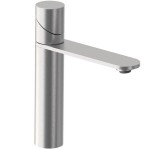 Wash basin tap Deck-mounted L size material: Inox mixer Without waste Η24cm, color: Chrome surface: Brushed Deck-mounted Wash basin tap Deck-mounted L size material: Inox mixer Without waste Η24cm, color: Chrome surface: Brushed Deck-mounted