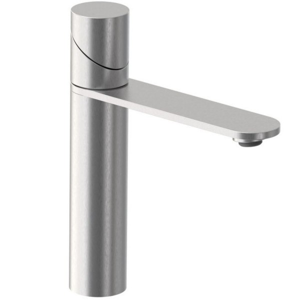 Wash basin tap Deck-mounted L size material: Inox mixer Without waste Η24cm, color: Chrome surface: Brushed Deck-mounted Wash basin tap Deck-mounted L size material: Inox mixer Without waste Η24cm, color: Chrome surface: Brushed Deck-mounted