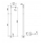 Wash basin tap Floor-standing - external part material: Inox, color: Chrome surface: Brushed Floor standing