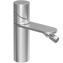 Μπαταρία μπιντέ από inox με βαλβίδα push-open, χρώμα: Χρωμέ επιφάνεια: Βουρτσισμένη Επικαθήμενες