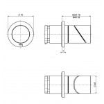 Shower tap Wall-mounted external part 1 hole 1 way material: Inox mixer without hand shower, hose and holder, color: Chrome surface: Brushed Wall-mounted - external part