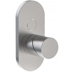 Shower tap Wall-mounted external part 2 way material: Inox mixer With plate without hand shower, hose and holder 16,4x7,4cm Push Button, color: Chrome surface: Brushed Wall-mounted - external part