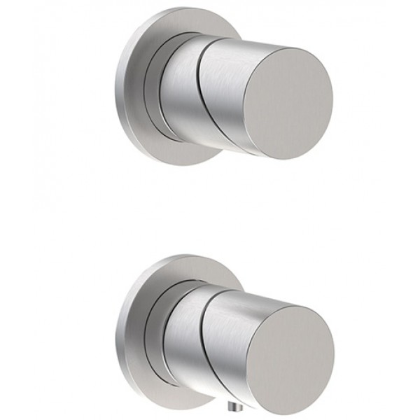 Shower tap Wall-mounted external part 2 holes 2 way material: Inox thermostatic without hand shower, hose and holder, color: Chrome surface: Brushed Wall-mounted - external part