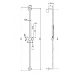 Shower slider rail 90cm material: Inox 1,50m with hand shower & hose, color: Chrome surface: Brushed Shower slider rails Shower slider rail 90cm material: Inox 1,50m with hand shower & hose, color: Chrome surface: Brushed Shower slider rails