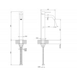 Wash basin tap Deck-mounted for free-standing washbasin material: Brass mixer Without waste, color: Chrome surface: Brushed Deck-mounted