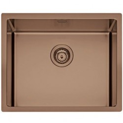 Νεροχύτης ανοξείδωτος 54x44 από inox επιφάνεια: Βουρτσισμένη χωρίς πάγκο υποκαθήμενος, 1 γούρνα Copper PVD, χρώμα: Μπρονζέ Ανοξείδωτοι