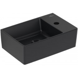 Washbasin Wall-mounted 40x26x11 Ceramic Plus With 1 bowl With hole on the right Without overflow material: Porcelain, color: Black surface: Matt Wall-mounted