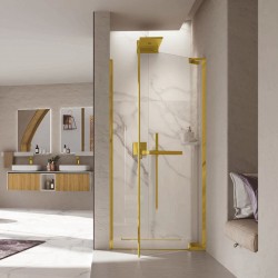 Shower enclosure Linear 80x200 8mm opening surface: Brushed, color: Gold Linear