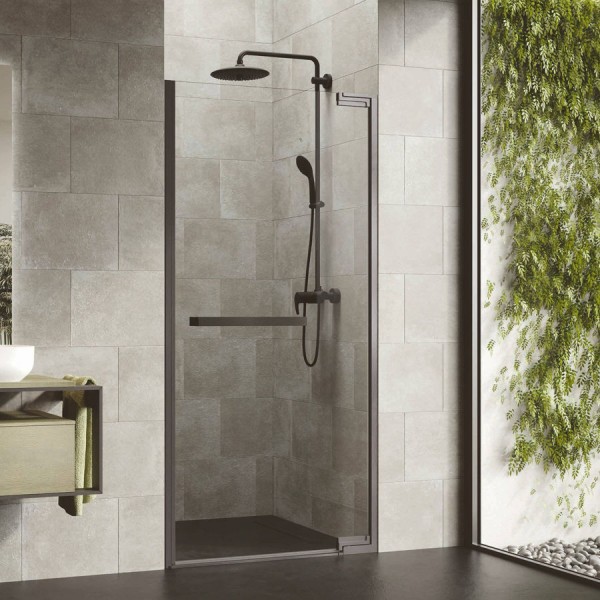 Shower enclosure Linear 80x200 8mm opening Brushed Black Chrome surface: Brushed, color: Black Linear