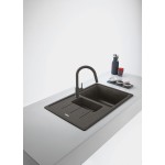 Kitchen tap Deck-mounted material: Brass with shower, color: Grey surface: Matt Deck-mounted Kitchen tap Deck-mounted material: Brass with shower, color: Grey surface: Matt Deck-mounted